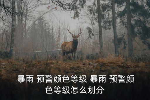  暴雨 預警顏色等級 暴雨 預警顏色等級怎么劃分