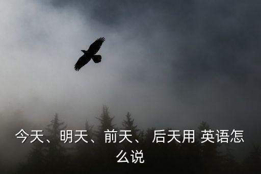 今天、明天、前天、 后天用 英語怎么說