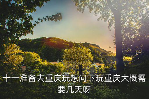 重慶市里游玩需幾天，去重慶旅游要多少天才好