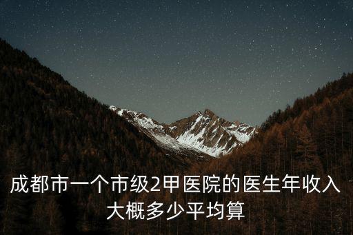 成都市一個市級2甲醫院的醫生年收入大概多少平均算