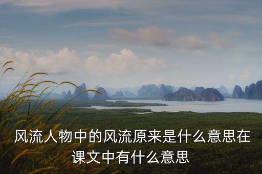  風流人物中的風流原來是什么意思在課文中有什么意思