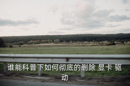 誰能科普下如何徹底的刪除 顯卡 驅動