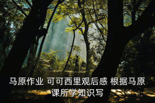 馬原作業(yè) 可可西里觀后感 根據(jù)馬原課所學(xué)知識寫