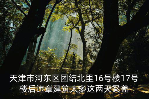天津市河東區團結北里16號樓17號樓后違章建筑太多這兩天又蓋
