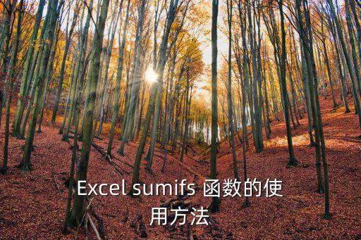 sumifs函數,如何使用sumifs求和?