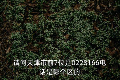請問天津市前7位是0228166電話是哪個區(qū)的