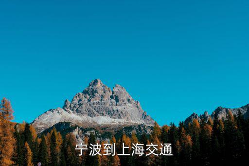 寧波到上海交通
