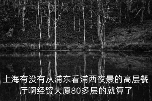 上海有沒有從浦東看浦西夜景的高層餐廳啊經貿大廈80多層的就算了