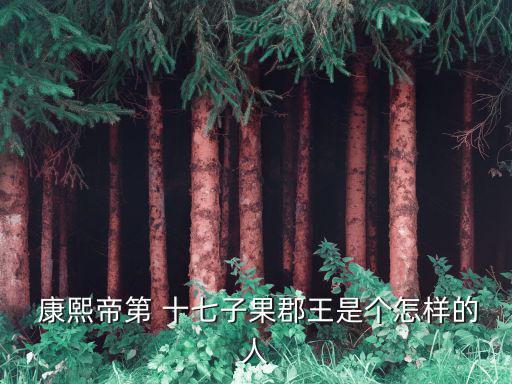 康熙十七子,雍正皇帝十七郭子郡王