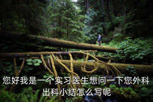 您好我是一個實習醫生想問一下您外科出科小結怎么寫呢