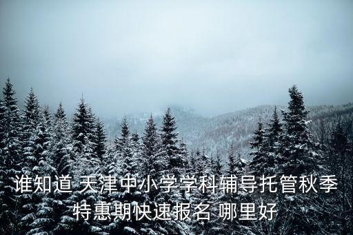 誰知道 天津中小學(xué)學(xué)科輔導(dǎo)托管秋季特惠期快速報(bào)名 哪里好
