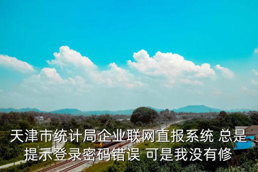 天津市統計局企業聯網直報系統 總是提示登錄密碼錯誤 可是我沒有修
