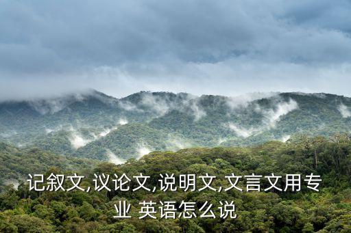 記敘文,議論文,說明文,文言文用專業 英語怎么說