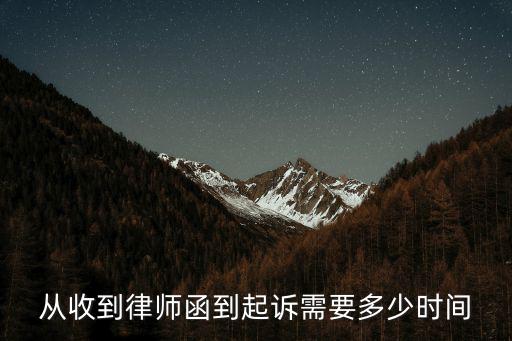 從收到律師函到起訴需要多少時間