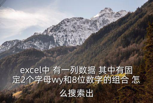 excel中 有一列數據 其中有固定2個字母wy和8位數字的組合 怎么搜索出