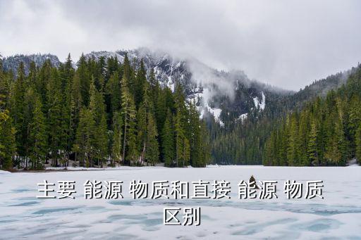 主要 能源 物質和直接 能源 物質區別