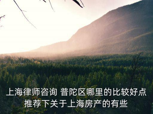 上海市木誠木律師事務所，上海律師咨詢 普陀區哪里的比較好點推薦下關于上海房產的有些