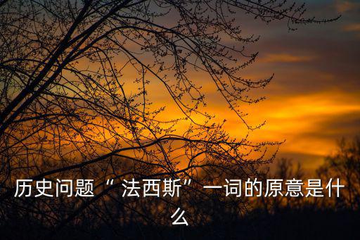 法西斯是什么意思,西班牙法西斯這個詞來自拉丁語