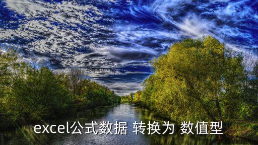 excel公式數據 轉換為 數值型