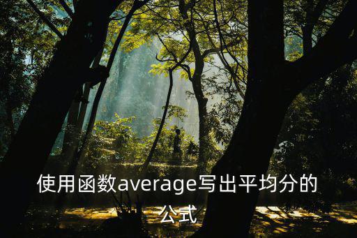 使用函數average寫出平均分的公式