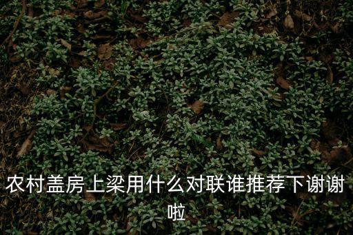 農(nóng)村蓋房上梁用什么對聯(lián)誰推薦下謝謝啦