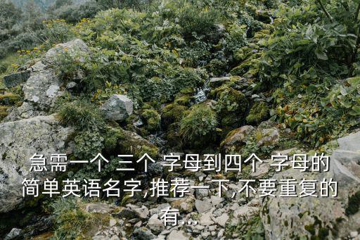 急需一個 三個 字母到四個 字母的簡單英語名字,推薦一下,不要重復的有...
