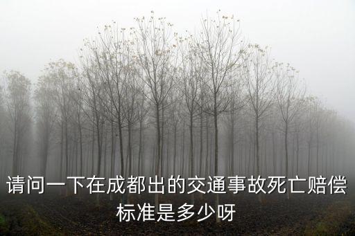 請問一下在成都出的交通事故死亡賠償標準是多少呀
