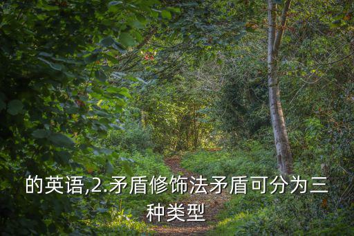 矛盾的英語,2.矛盾修飾法矛盾可分為三種類型