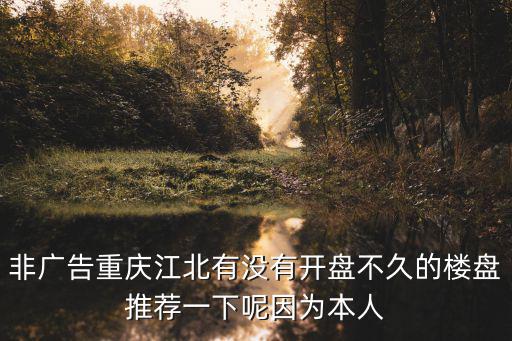 非廣告重慶江北有沒有開盤不久的樓盤推薦一下呢因為本人