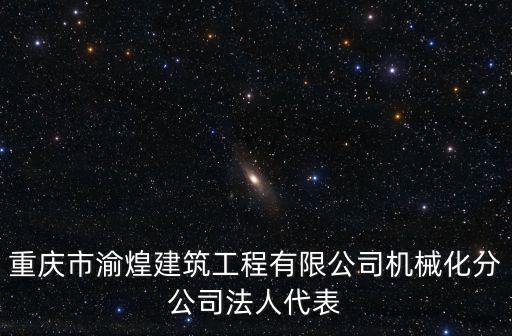 重慶市渝煌建筑工程有限公司機械化分公司法人代表