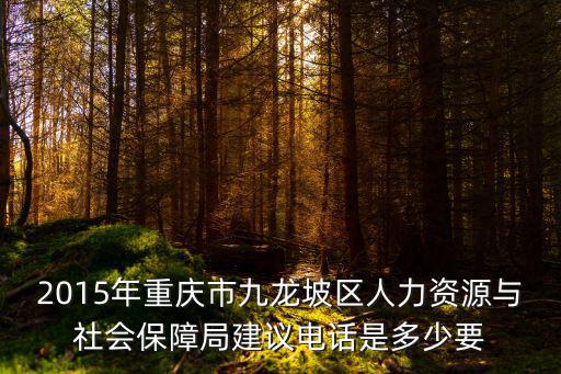 2015年重慶市九龍坡區(qū)人力資源與社會(huì)保障局建議電話是多少要