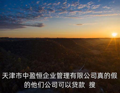 天津市中盈恒企業(yè)管理有限公司真的假的他們公司可以貸款  搜