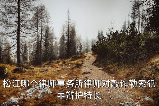 松江哪個律師事務所律師對敲詐勒索犯罪辯護特長