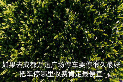 成都市內(nèi)停車哪里方便，如果去成都萬達(dá)廣場(chǎng)停車要停很久最好把車停哪里收費(fèi)肯定最便宜