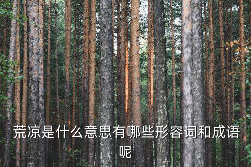  荒涼是什么意思有哪些形容詞和成語呢