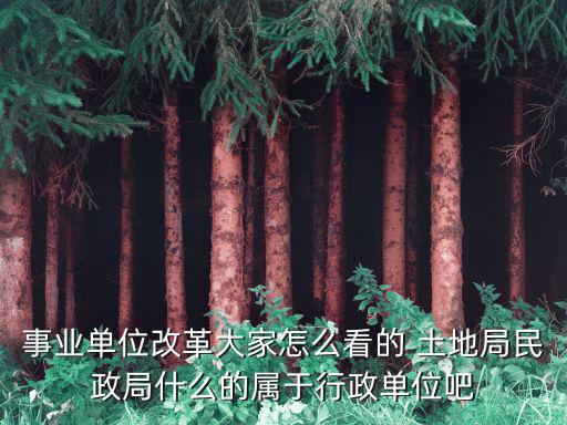 事業(yè)單位改革大家怎么看的 土地局民政局什么的屬于行政單位吧