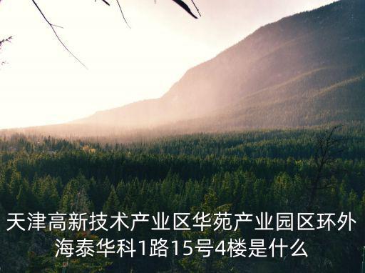 天津高新技術產業區華苑產業園區環外海泰華科1路15號4樓是什么