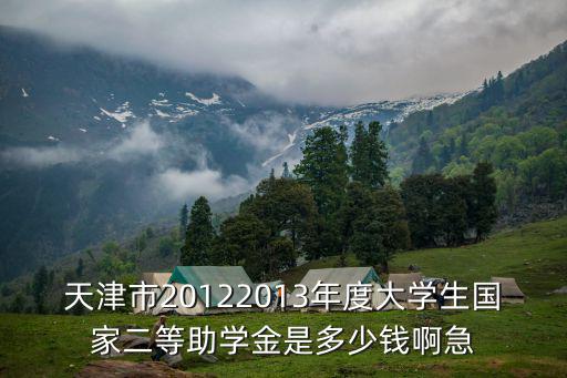 天津市20122013年度大學生國家二等助學金是多少錢啊急