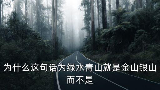 為什么這句話為綠水青山就是金山銀山而不是
