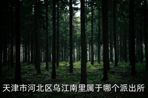 天津市河北區烏江南里屬于哪個派出所