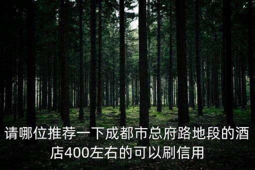 請哪位推薦一下成都市總府路地段的酒店400左右的可以刷信用