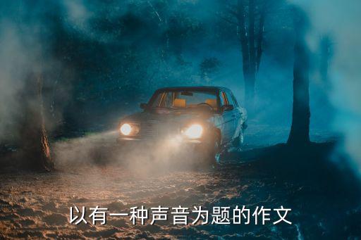 以有一種聲音為題的作文