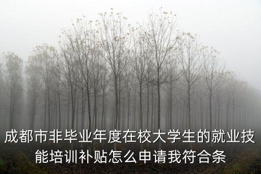 成都市非畢業年度在校大學生的就業技能培訓補貼怎么申請我符合條
