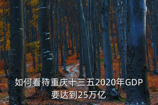 如何看待重慶十三五2020年GDP要達到25萬億
