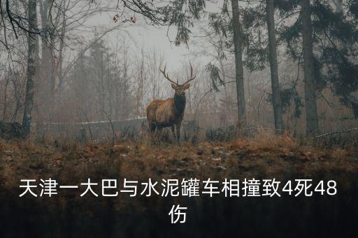 天津一大巴與水泥罐車相撞致4死48傷