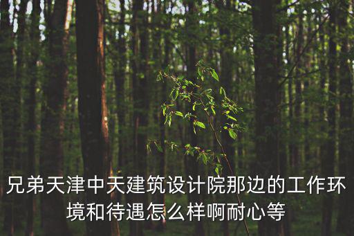 兄弟天津中天建筑設計院那邊的工作環境和待遇怎么樣啊耐心等