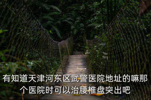 有知道天津河?xùn)|區(qū)武警醫(yī)院地址的嘛那個(gè)醫(yī)院時(shí)可以治腰椎盤突出吧
