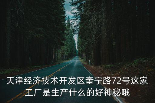 天津經濟技術開發區奎寧路72號這家工廠是生產什么的好神秘哦