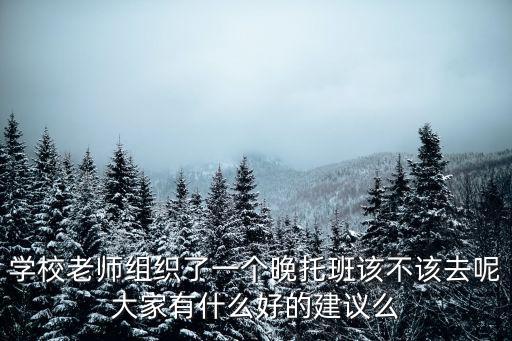 學校老師組織了一個晚托班該不該去呢大家有什么好的建議么