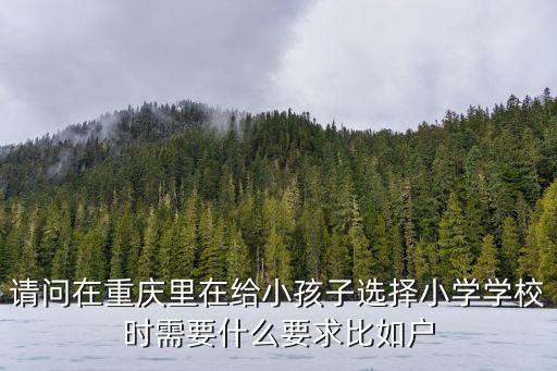 請問在重慶里在給小孩子選擇小學學校時需要什么要求比如戶
